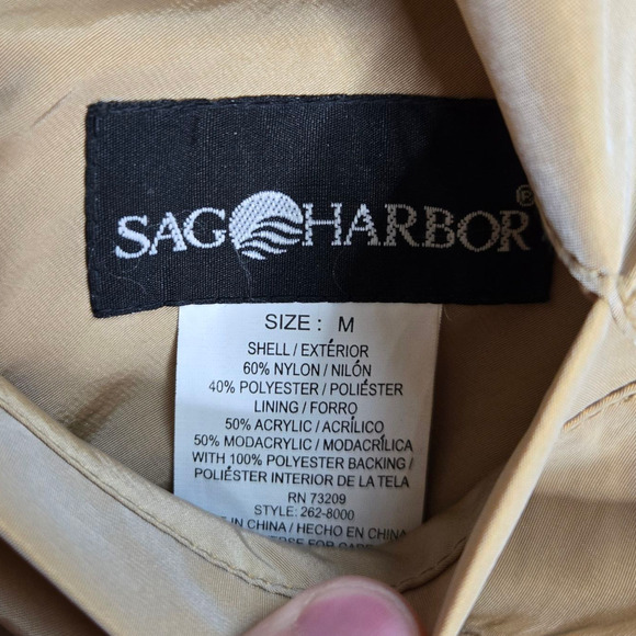 1990s Vintage Beige Tan Faux Shearling Lined Full Zip Y2K Jacket Size Medium - Picture 4 of 10